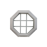 Octagon Window 24" x 24" Double Pane Standard Glass Clear Back