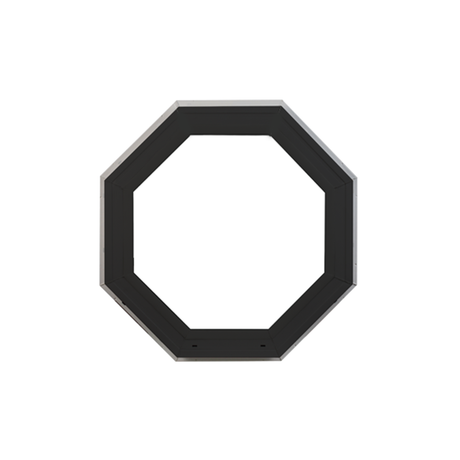 Octagon Window 24" x 24" Double Pane Standard Glass Clear Black No Grid