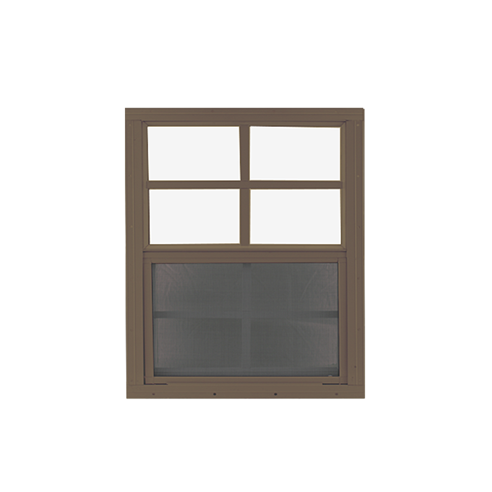 Vertical Slider 24" x 27" Window with Tempered Glass Brown Flush