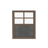 Vertical Slider 24" x 27" Window with Tempered Glass Brown Flush