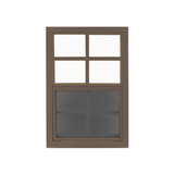 Vertical Slider 24" x 36" Window with Tempered Glass Brown Flush