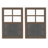 24" x 36" Window with Tempered Glass Bundle Brwon Front