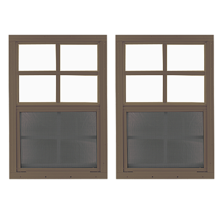 24" x 36" Window with Tempered Glass Bundle Brwon Front