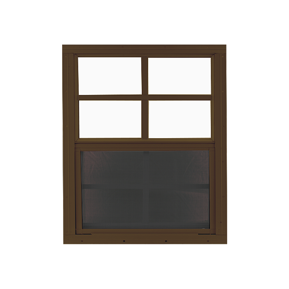 Vertical Slider 30" x 36" Window with Tempered Glass Brown Flush