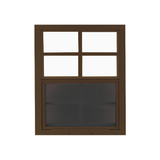 Vertical Slider 30" x 36" Window with Tempered Glass Brown Flush