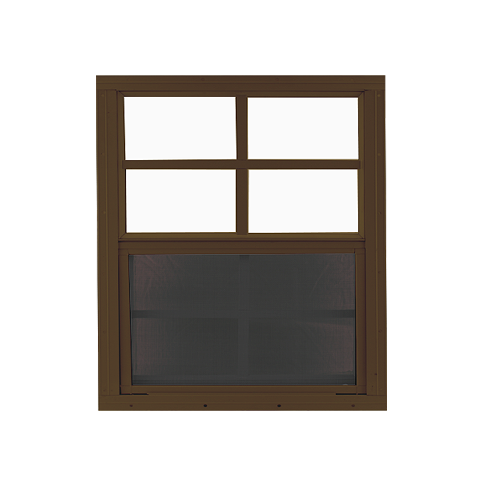 Vertical Slider 36" x 36" Window with Tempered Glass Brown Flush