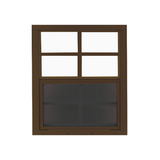 Vertical Slider 36" x 36" Window with Tempered Glass Brown Flush