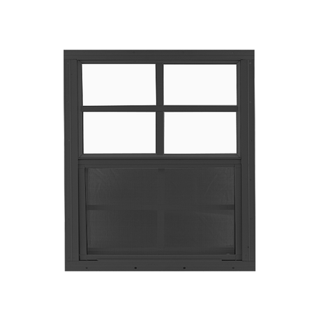 Vertical Slider 36" x 36" Window with Tempered Glass Black Flush