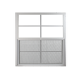 Vertical Slider 36" x 36" White Flush Aluminum Double Pane with Tempered Glass