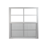 Vertical Slider 36" x 36" White Flush Aluminum Double Pane with Tempered Glass