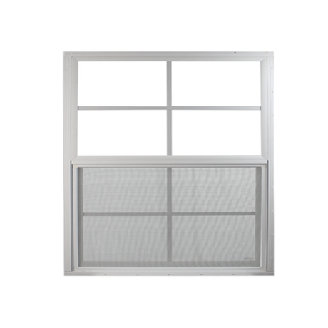 Vertical Slider 36" x 36" White Flush Aluminum Double Pane with Tempered Glass