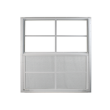 Vertical Slider 36" x 36" White Flush Aluminum Double Pane with Tempered Glass Back
