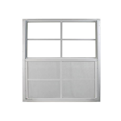 Vertical Slider 36" x 36" White Flush Aluminum Double Pane with Tempered Glass Back