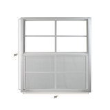 Vertical Slider 36" x 36" White Flush Aluminum Double Pane with Tempered Glass Dimensions