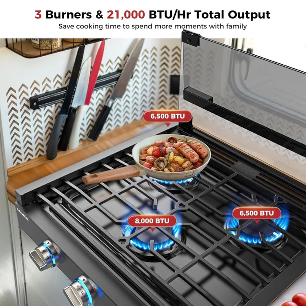 Camplux 3 Burner RV 21” Propane Cooktop - Shed Windows and More, Inc.