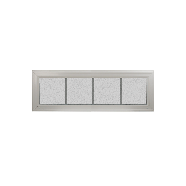 Transom Window 42" x 12" Double Pane Tempered Glass Obscured Front