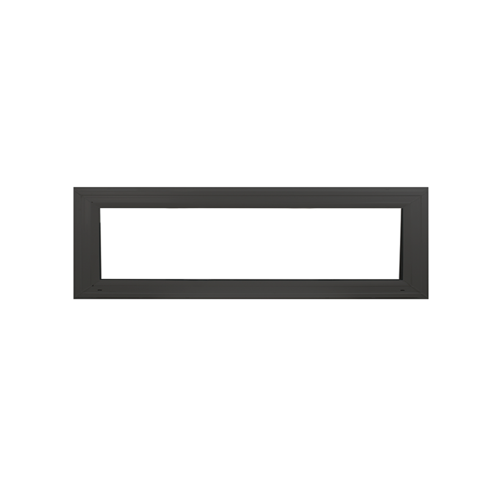 Transom Window 48" x 12" Double Pane Standard Glass Clear Black No Grid Front