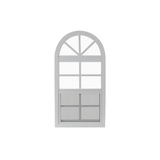Vertical Slider 14" x 28" One Piece Arched Window with Tempered Glass White Flush