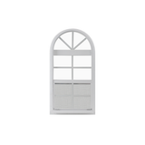 Vertical Slider 14" x 28" One Piece Arched Window with Tempered Glass White Flush Back