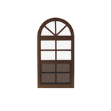 Vertical Slider 18" x 36" One Piece Arched Window with Tempered Glass Brown Flush