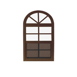 Vertical Slider 24" x 48" One Piece Arched Window with Tempered Glass Brown Flush