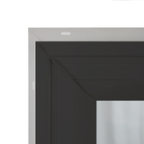 Transom Window 48" x 10" Double Pane Standard Glass Clear Black Corner