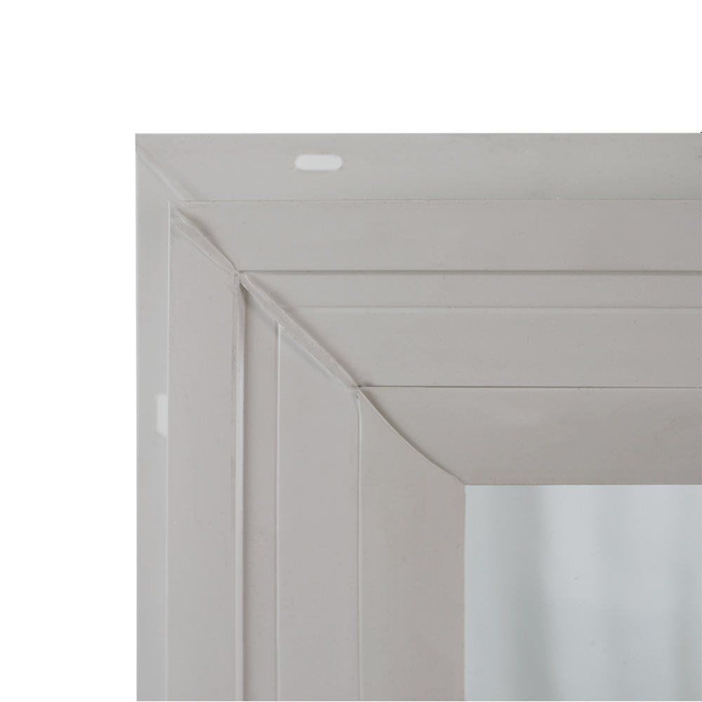 Transom Window 36" x 12" Double Pane Tempered Glass Obscured White Corner