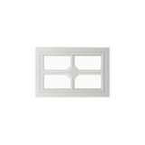 Fixed Garage Door Window - Square Cross, 4 Lite with Plexiglass