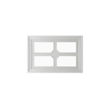 Fixed Garage Door Window - Square Cross, 4 Lite with Plexiglass Back
