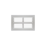 Fixed Garage Door Window - Cross, 4 Lite with Plexiglass