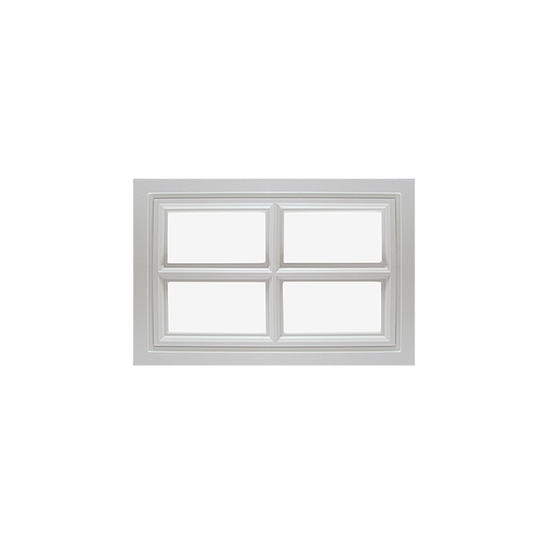 Fixed Garage Door Window - Cross, 4 Lite with Plexiglass