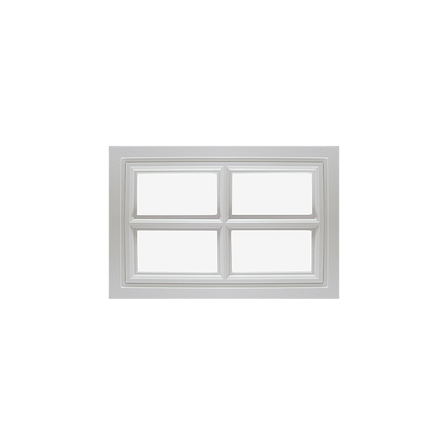 Fixed Garage Door Window - Cross, 4 Lite with Plexiglass