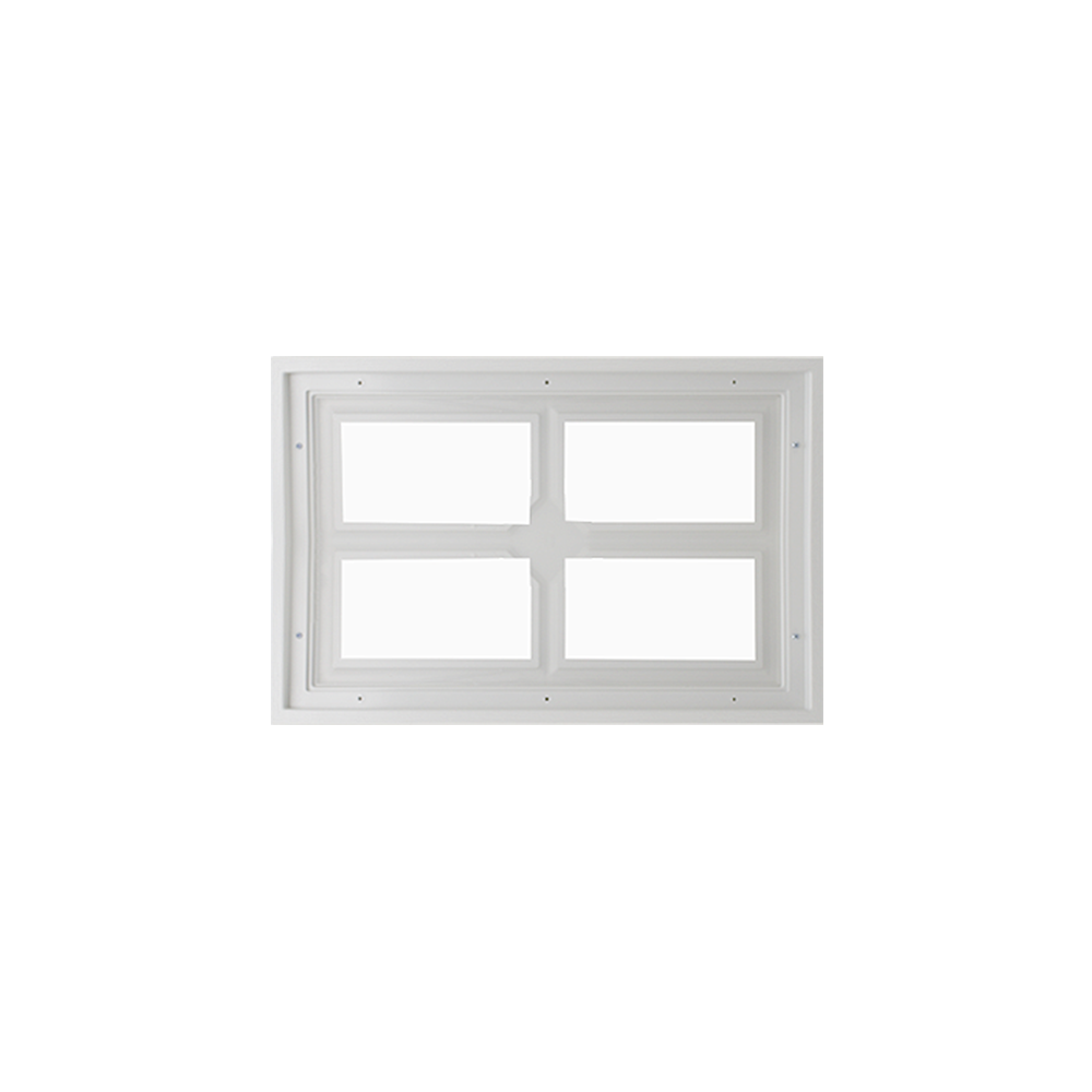 Fixed Garage Door Window - Cross, 4 Lite with Plexiglass Back