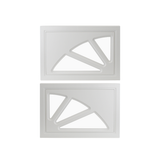 Fixed Garage Door Window - 2 Panel Sunburst with Plexiglass