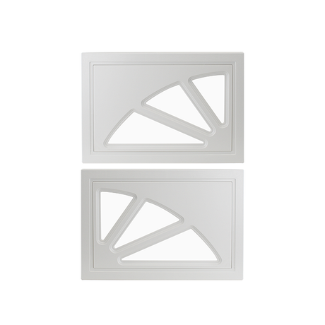 Fixed Garage Door Window - 2 Panel Sunburst with Plexiglass