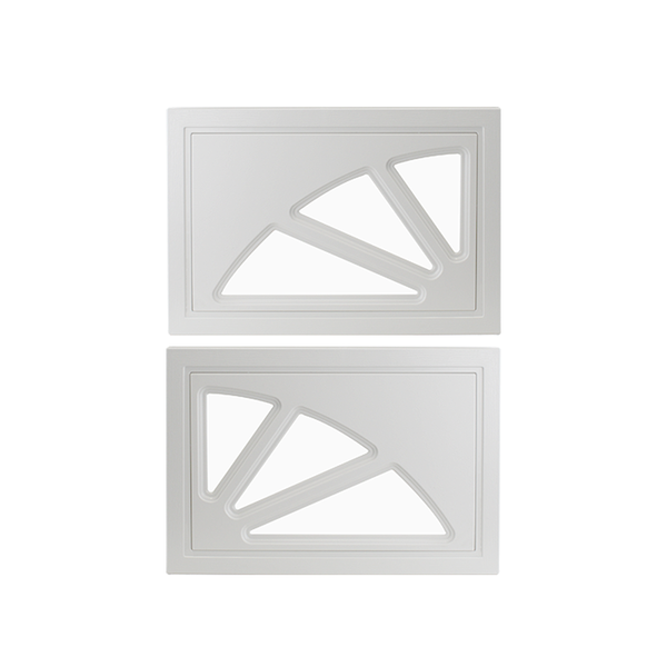 Fixed Garage Door Window - 2 Panel Sunburst with Plexiglass