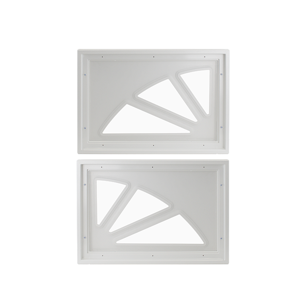 Fixed Garage Door Window - 2 Panel Sunburst with Plexiglass Back