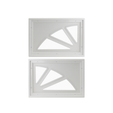 Fixed Garage Door Window - 2 Panel Sunburst with Plexiglass Back