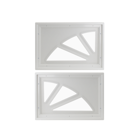 Fixed Garage Door Window - 2 Panel Sunburst with Plexiglass Back