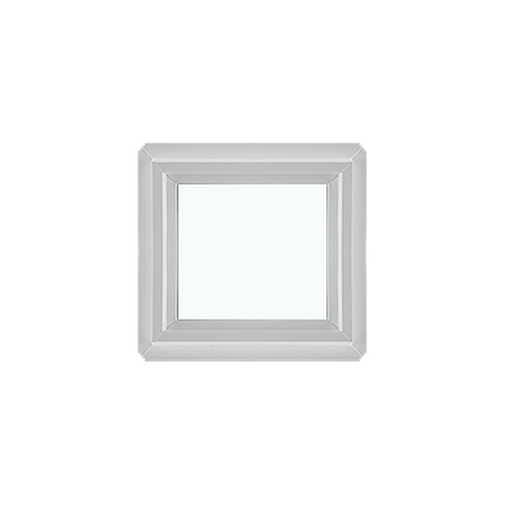 Fixed 20" x 20" Double Pane Tempered Clear Glass Low-E PVC Window Front