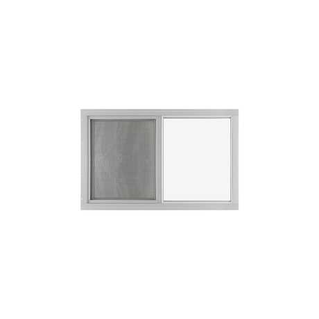 Horizontal Slider 24" x 18" Flush Window with Tempered Glass, No Grid Front