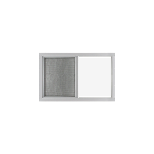 Horizontal Slider 24" x 18" Flush Window with Tempered Glass, No Grid Front