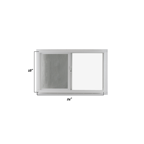 Horizontal Slider 24" x 18" Flush Window with Tempered Glass, No Grid Dimensions