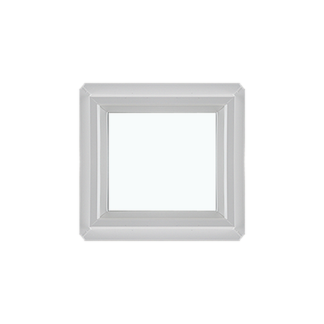 Fixed 24" x 24" Double Pane Tempered Clear Glass Low-E PVC Window Front