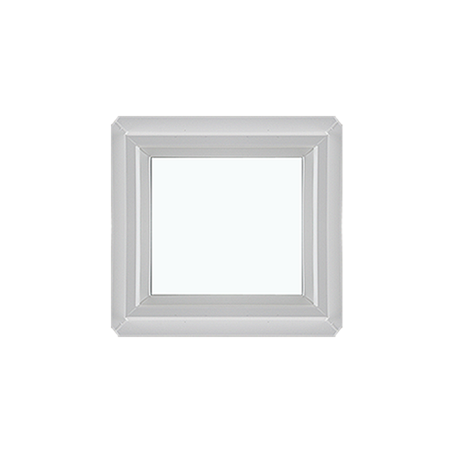 Fixed 24" x 24" Double Pane Tempered Clear Glass Low-E PVC Window Front