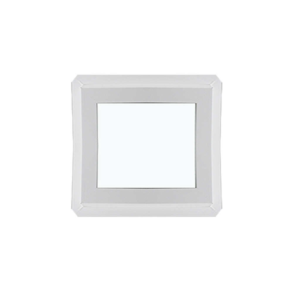 Fixed 24" x 24" Double Pane Tempered Clear Glass Low-E PVC Window Back