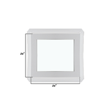Fixed 24" x 24" Double Pane Tempered Clear Glass Low-E PVC Window Dimensions