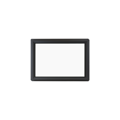 Fixed 24" x 36" Transom Double Pane Tempered Low-E Clear PVC Window Black Front