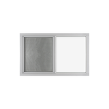 Horizontal Slider 36" x 24" Flush Window with Temper Glass, No Grid Front