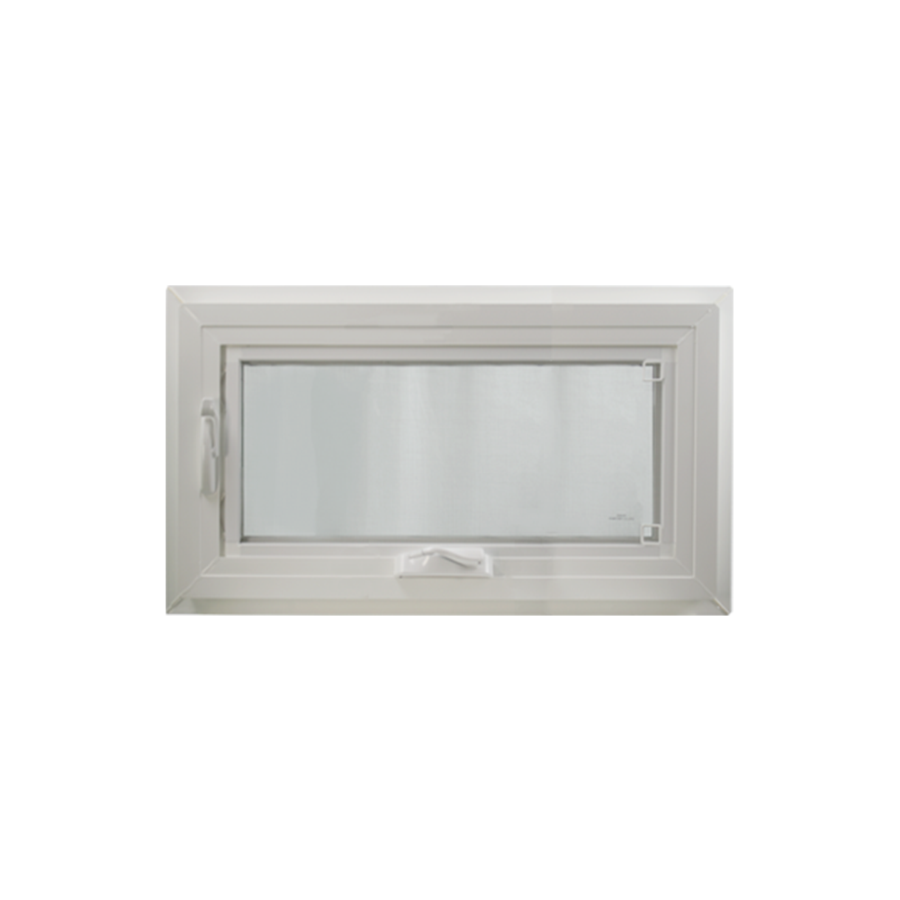 42" x 16" Crank Out Double Pane Windows Tempered Glass Low-E Clear White Back